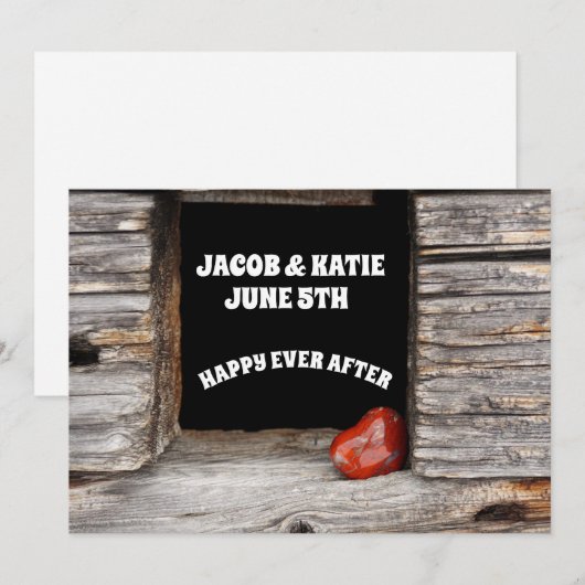 RUSTIC CABIN WEDDING INVITATIONS CUSTOM KAART (Voorkant / Achterkant)