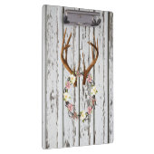 Rustic Cabin Wreath of Flowers op Antlers Design Klembord (Rechts)