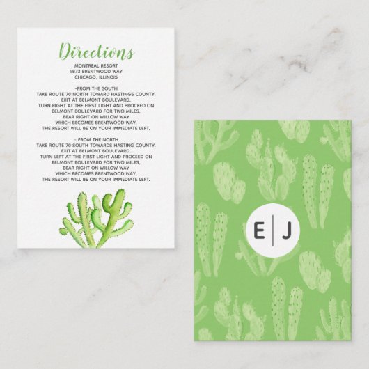 Rustic Cacti Wedding Details Informatiekaartje (Voorkant / Achterkant)