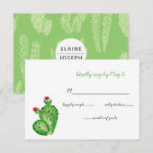 Rustic Cacti Wedding Invitation rsvp Kaartje (Voorkant / Achterkant)