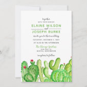 Rustic Cacti Wedding Invitations Kaart (Voorkant)