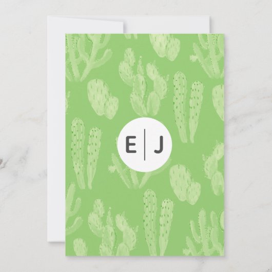 Rustic Cacti Wedding Invitations Kaart (Achterkant)
