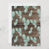 Rustic Cactus & Barnwood Wedding Invitation Kaart (Achterkant)