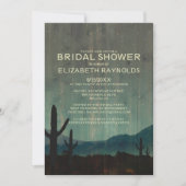 Rustic Cactus Bridal Shower Invitations Kaart (Voorkant)