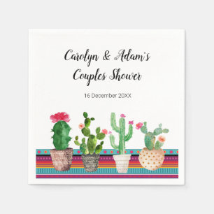 Rustic Cactus Couples Shower Napkin Servet