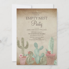 Rustic Cactus Empty Nest Party Kaart