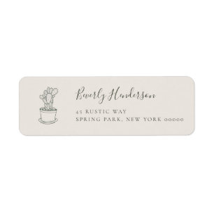 Rustic Cactus Moderne Return Address Labels
