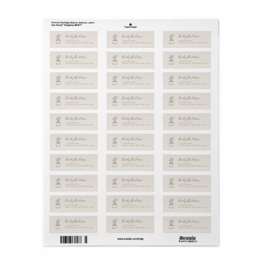 Rustic Cactus Moderne Return Address Labels (Full Sheet)