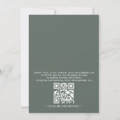 Rustic Cactus Rose Elegant Modern QR Code Wedding Kaart (Achterkant)