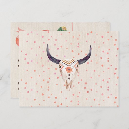 Rustic Cactus RSVP Briefkaart (Voorkant / Achterkant)