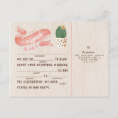 Rustic Cactus RSVP Briefkaart (Achterkant)