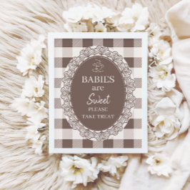 Rustic Cafe Bebe Baby's Zijn Lief Baby Shower Poster