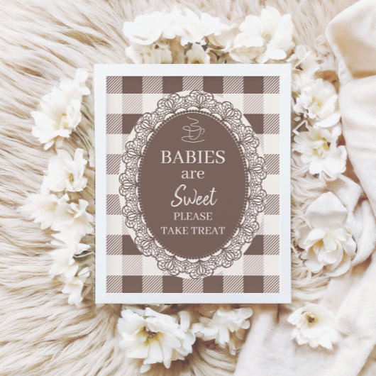 Rustic Cafe Bebe Baby's Zijn Lief Baby Shower Poster