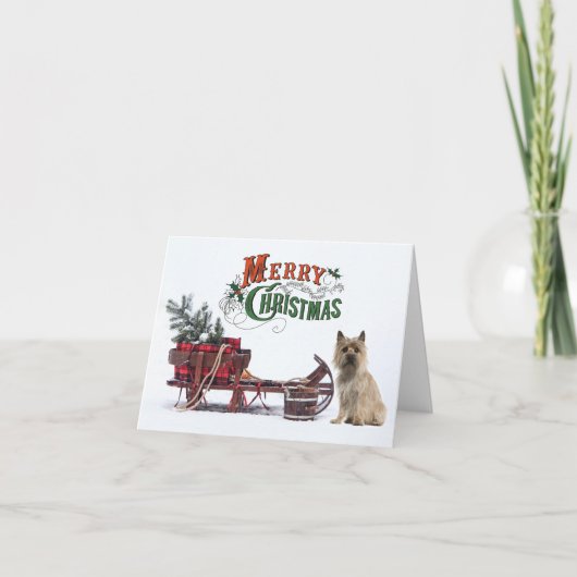 Rustic Cairn Terrier Kerstmis Feestdagen Kaart (Voorkant)
