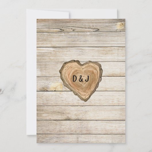 Rustic Cake on Wood Wedding Invitation Kaart (Achterkant)