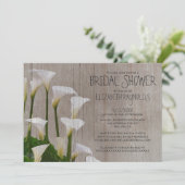 Rustic Calla Lillies Bridal Shower Invitations Kaart (Staand voorkant)