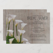 Rustic Calla Lillies Bridal Shower Invitations Kaart (Voorkant / Achterkant)