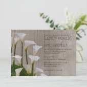 Rustic Calla Lillies Wedding Invitations Kaart (Staand voorkant)