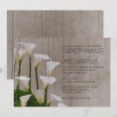 Rustic Calla Lillies Wedding Invitations Kaart (Voorkant / Achterkant)