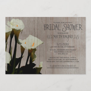 Rustic Calla Lily Bridal Shower Kaart