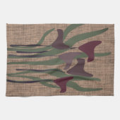 Rustic Calla Lily Plant Floral Textured Theedoek (Horizontaal)