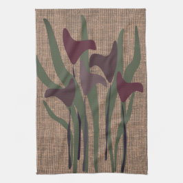 Rustic Calla Lily Plant Floral Textured Theedoek