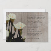 Rustic Calla Lily Wedding Invitations Kaart (Voorkant)