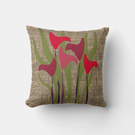 Rustic Calla Plant Floral Canvas Pillow Kussen