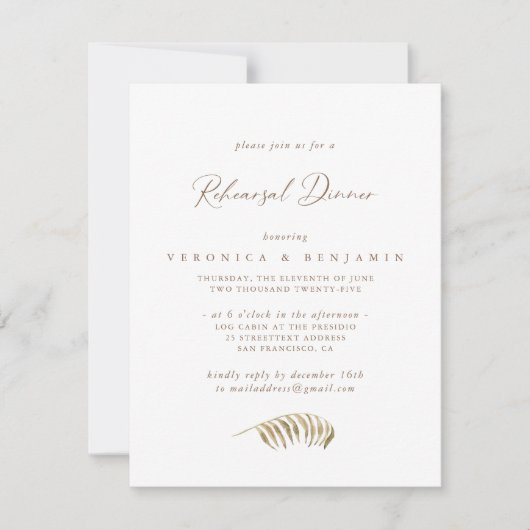 Rustic Calligraphy Dusty Greenery Rehearsal Dinner Kaart (Voorkant)