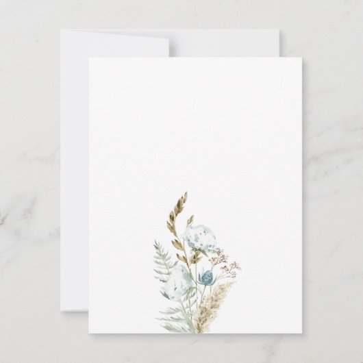 Rustic Calligraphy Dusty Greenery Rehearsal Dinner Kaart (Achterkant)