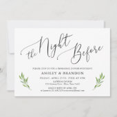 Rustic Calligraphy Greenery Rehearsal Dinner Kaart (Voorkant)