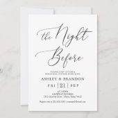 Rustic Calligraphy Greenery Rehearsal Dinner Kaart (Voorkant)