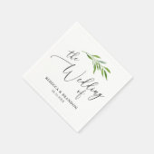 Rustic Calligraphy Greenery Wedding Monogram Napki Servet (Hoek)