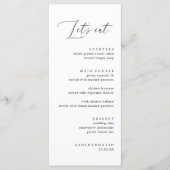 Rustic Calligraphy Let's Eat Wedding DinnerMenu Menu (Voorkant)