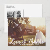 Rustic Calligraphy Wedding Bedankt Briefkaart (Voorkant / Achterkant)