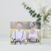 Rustic Calligraphy Wedding Bedankt Briefkaart (Staand voorkant)