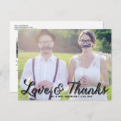 Rustic Calligraphy Wedding Bedankt Briefkaart (Voorkant / Achterkant)