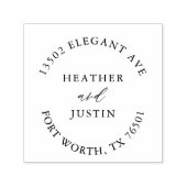 Rustic Calligraphy Wedding Circular Address Zelfinktende Stempel (Design)