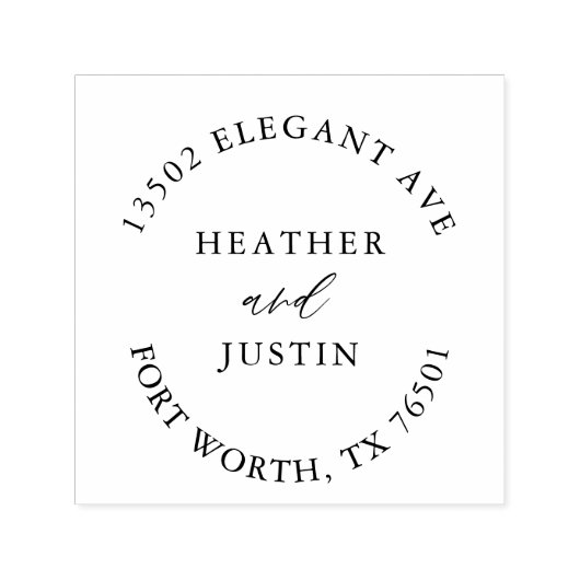 Rustic Calligraphy Wedding Circular Address Zelfinktende Stempel (Design)