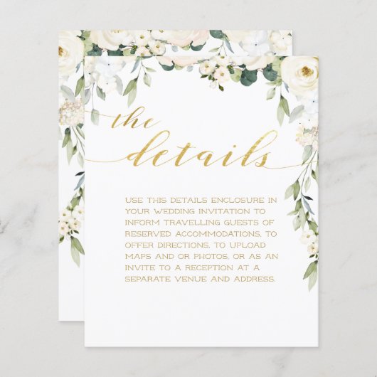 Rustic Calligraphy Wedding Details Enclosure Kaart (Voorkant / Achterkant)