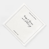 Rustic Calligraphy Wedding Dinner Square Napkins Servet (Hoek)