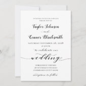 Rustic Calligraphy Wedding Kaart (Voorkant)