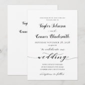 Rustic Calligraphy Wedding Kaart (Voorkant / Achterkant)