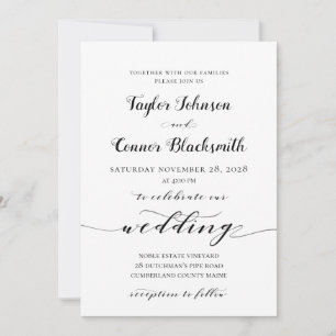 Rustic Calligraphy Wedding Kaart