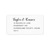 Rustic Calligraphy Wedding Mailing Label (Voorkant)
