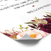 Rustic Calligraphy Wedding Memorial Table Sign Poster (Hoek)