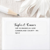 Rustic Calligraphy Wedding Return Address Etiket (Insitu)