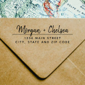 Rustic Calligraphy Wedding Return Address Zelfinktende Stempel