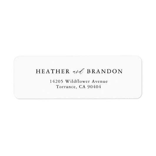 Rustic Calligraphy Wedding Return Label (Voorkant)
