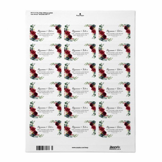 Rustic Calligraphy Wedding RSVP Address Label (Full Sheet)